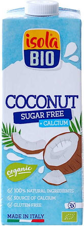 Minuman kelapa tanpa gula dengan kalsium bebas gluten BIO 1000 ml ISOLA bio